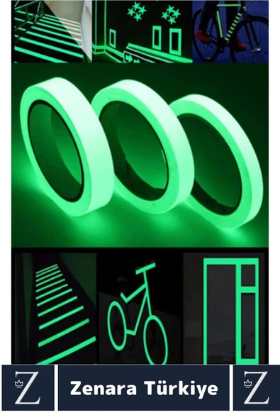 Premium Karanlıkta Işık Veren Yansıyan Suya Dayanıklı Ev Bahçe Merdiven Fosforlu Şerit Bant 4 Metre - 2