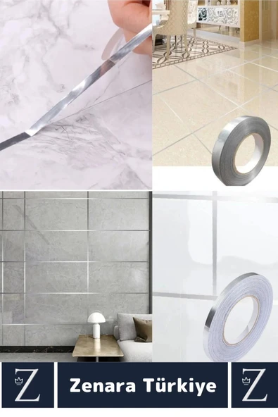 Premium Güçlü Kendinden Yapışkanlı Su Geçirmez Fayans Arası Şerit Derz Bant 1 Cm X 50 Metre 2 Adet - 3