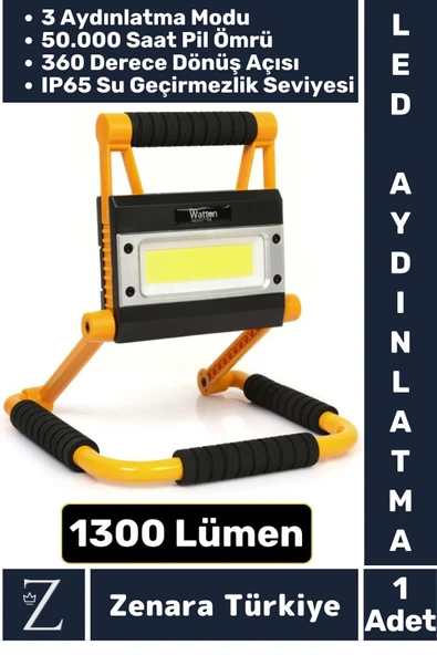 Premium Uzun Ömürlü Kamp Avcı Deprem 3 Modlu 360 Derece Döner Şarjlı 1300 Lümen LED AYDINLATMA