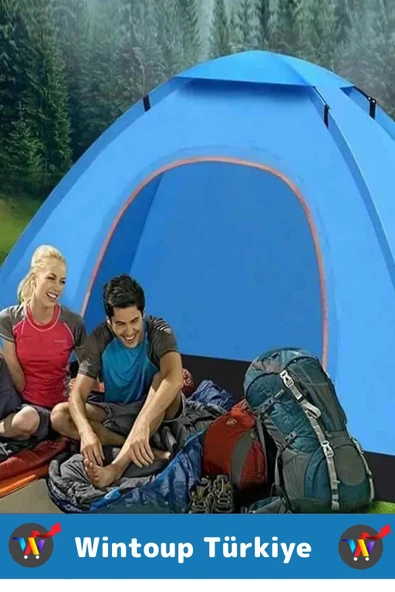 Premium Su Geçirmez Kapı Sineklik Tül Dayanıklı Kolay Kurulum 2-3 Kişilik Çantalı Kamp Deprem Çadırı - 2