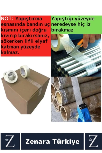 Premium Yüksek Mukavemetli İz Bırakmaz İp Ağ Takviyeli Çok Güçlü Lifli Kopmaz Koli Bandı 20 Mt X2 Ad - 3