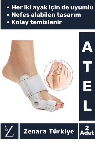 Premium Her İki Ayak İçin Uyumlu Yıkanabilir Kolay Temizlenir Baş Parmak Kemik Düzeltici Atel 2 Adet