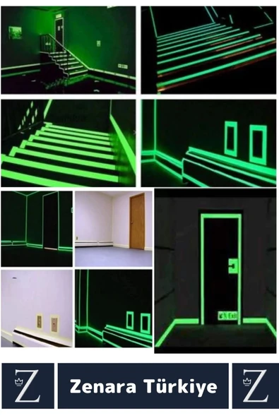 Premium Karanlıkta Işık Veren Yansıyan Suya Dayanıklı Ev Bahçe Merdiven Fosforlu Şerit Bant 4 Metre - 3