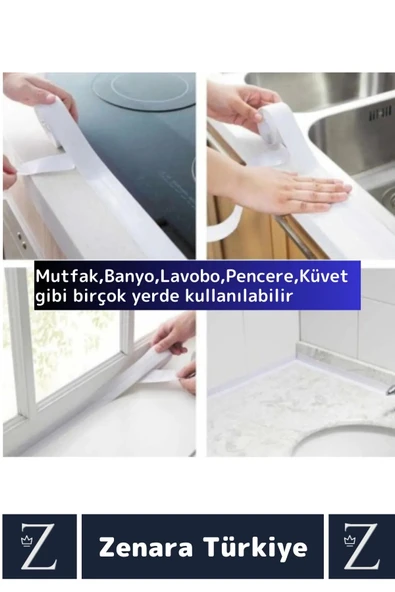 Premium Uzun Ömürlü Suya Neme Küfe Dayanıklı Mutfak Lavabo Pencere Kenar Yalıtım Bandı 3.2 Mt X 3 Ad - Resim 2