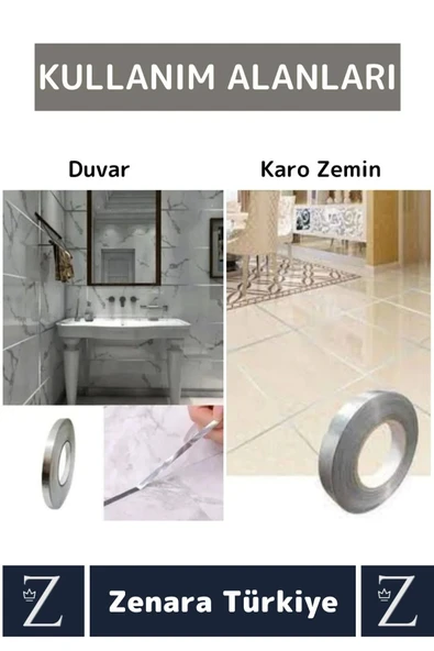 Premium Güçlü Kendinden Yapışkanlı Su Geçirmez Fayans Arası Şerit Derz Bant 1 Cm X 50 Metre 2 Adet - 4