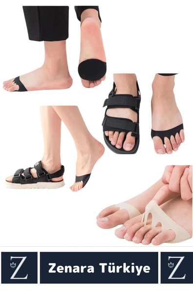 Premium Gündelik Kullanım Kayma Önleyici Ter Emici Esnek Kumaş Ayak Taban Parmak Altı Desteği - 4
