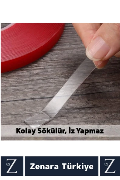 Premium Nano Teknoloji Güçlü Tamir Cam İç Dış Mekan Montaj Çift Taraflı Şeffaf Bant 1.5 Mt X 2 Adet - 5