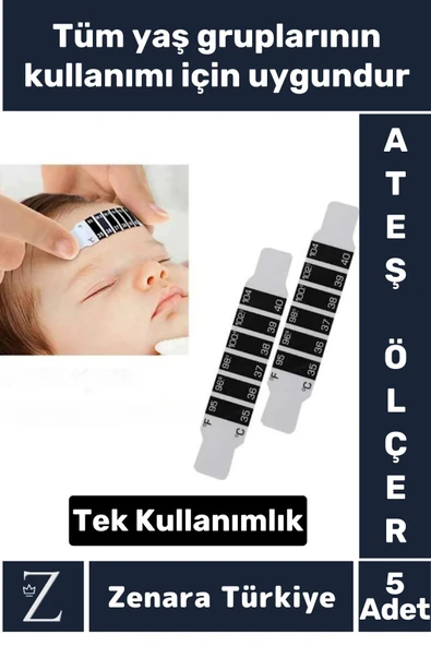 Kompakt Tüm Yaşlar İçin Şerit Bükülebilir Hafif Tek Kullanımlık Çocuk Bebek Yaşlı Ateş Ölçer 5 Adet