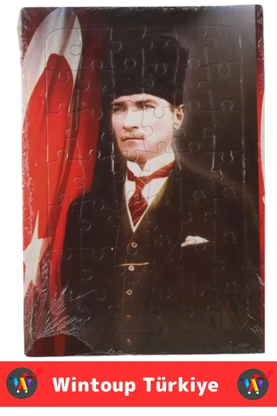 Premium Eğitici Eğlenceli El-Göz Koordinasyonu Motor Becerisi Geliştiren 42 Parça Puzzle ATATÜRK - Resim 4