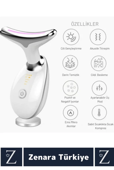 Premium Titreşimli Isıtma Özellikli Işık Terapisi Kırışıklık Cilt Sıkılaştırıcı Yüz Masaj Cihazı - 2