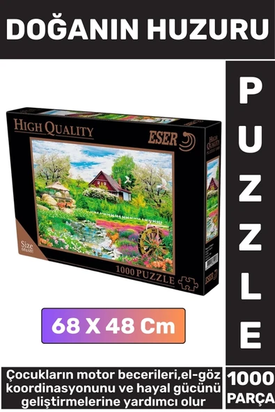 Premium Eğlenceli El Göz Koordinasyonu Motor Becerisi Geliştirici 1000 Parça Puzzle DOĞANIN HUZURU ürün görseli