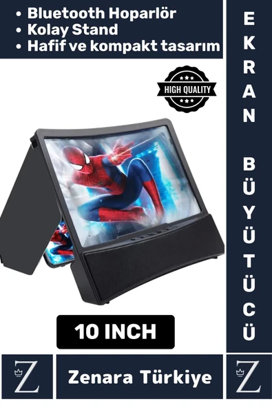 Premium Bluetoothlu Hoparlörlü Telefon Tablet Ekran Büyütücü Cep Telefonu Sabitleme Standı 10 Inch ürün görseli