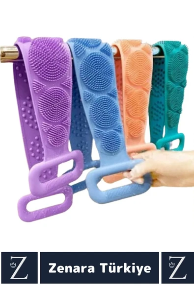 Premium Yüksek Kaliteli Ergonomik Tutuş Masaj Etkili Çift Taraflı Silikon Banyo Kesesi - 2