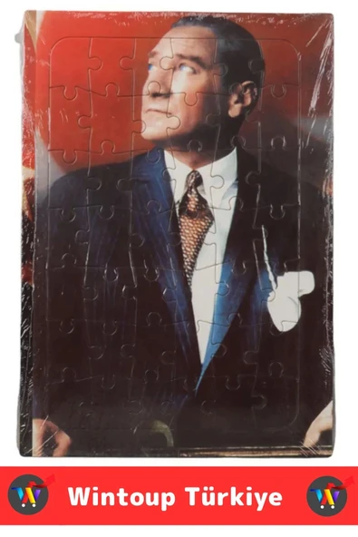 Premium Eğitici Eğlenceli El-Göz Koordinasyonu Motor Becerisi Geliştiren 42 Parça Puzzle ATATÜRK - Resim 3