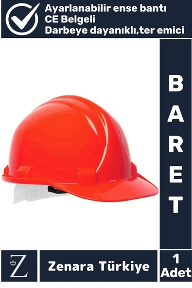 Premium CE Belgeli Ayarlanabilir Ense Bantlı Dayanıklı İnşaat İş Güvenliği Emniyet Bareti Kırmızı