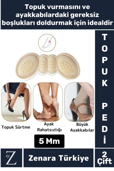 Premium Ayak Topuk Vurma Taban Arkası Koruyucu Ayakkabı Boşluk Doldurma Daraltma Pedi 5 Mm 2 Çift
