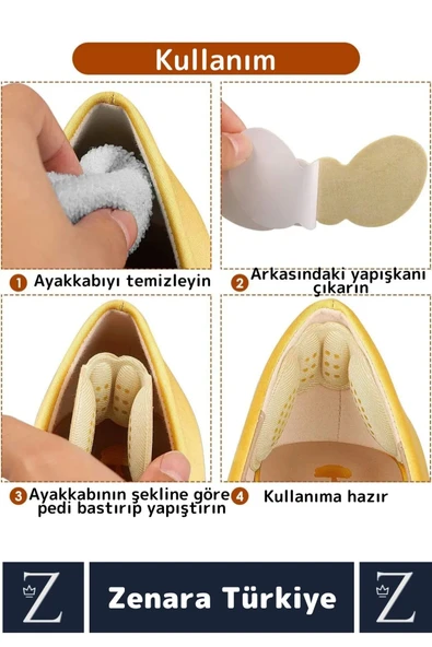 Premium Ayak Topuk Vurma Taban Arkası Koruyucu Ayakkabı Boşluk Doldurma Daraltma Pedi 5 Mm 5 Çift - Resim 5