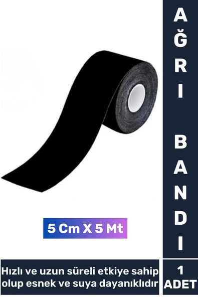 Premium Hızlı Uzun Süre Etkili Kas Bel Bacak Kol Boyun Sırt Omuz Karın Kalça Isı Ağrı Bandı Siyah