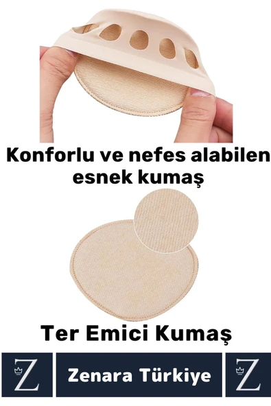 Premium Gündelik Kullanım Kayma Önleyici Ter Emici Esnek Kumaş Ayak Taban Parmak Altı Desteği - 7