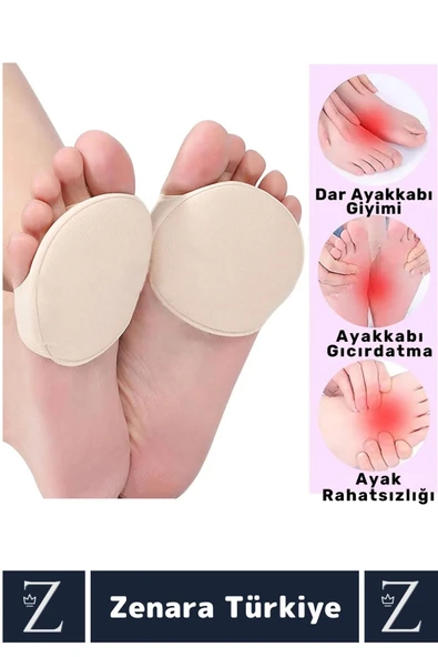 Premium Gündelik Kullanım Kayma Önleyici Ter Emici Esnek Kumaş Ayak Taban Parmak Altı Desteği - 5