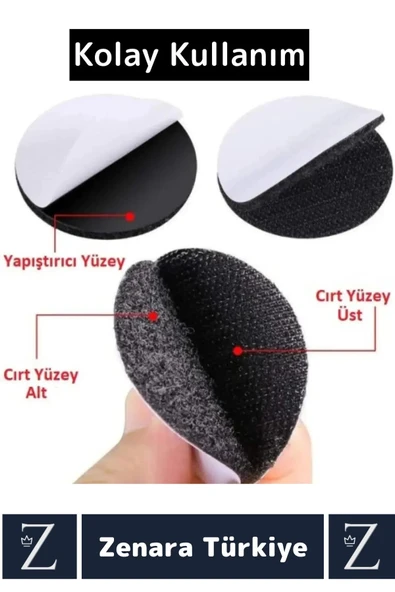 Kendinden Yapışkanlı İz Bırakmaz Tekrar Kullanılabilir Pratik Halı Kilim Kaydırmaz Cırt Bant 10 Adet - Resim 4