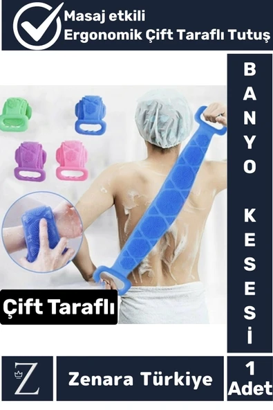 Premium Yüksek Kaliteli Ergonomik Tutuş Masaj Etkili Çift Taraflı Silikon Banyo Kesesi