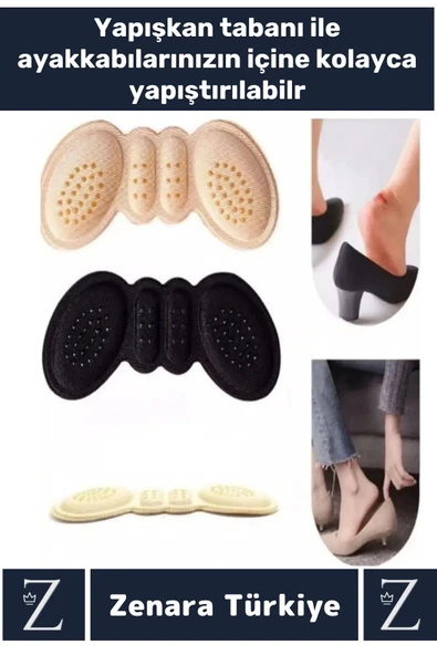 Premium Ayak Topuk Vurma Taban Arkası Koruyucu Ayakkabı Boşluk Doldurma Daraltma Pedi 5 Mm 2 Çift - 3