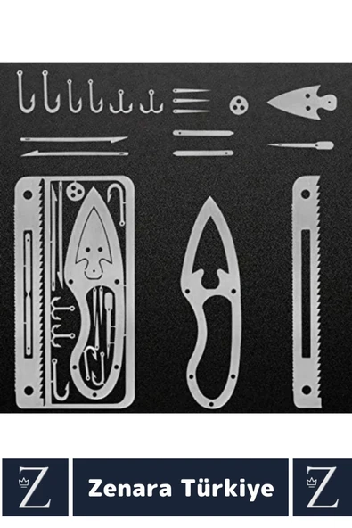 Premium Kompakt Cep Boy Yüksek Kaliteli Çelik Balıkçılık Çok Fonksiyonlu Hayatta Kalma Balıkçı Kiti - 2