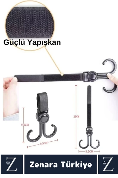 Portatif Kolay Kullanım Poşet Taşıma Bisiklet Bebek Arabası Çok Amaçlı Taşıma Kancası 2 Adet - 4