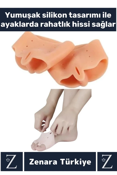 Premium Ergonomik Ayak Bunyon Makaralı Ultra Esnek Rahat Silikon Ayak Parmak Ayırıcı Düzeltici 2Çift - Resim 2