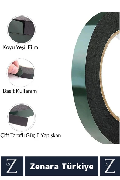 Ultra Güçlü İz Bırakmaz Elastik Kolay Şekil Alan Çift Taraflı Akrilik Köpük Bant 10Mm-10Metre 5 Adet - 4