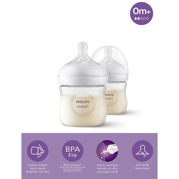   Avent Doğal Tepkili Natural Response PP 2li Biberon Seti 125ml 0+ Ay