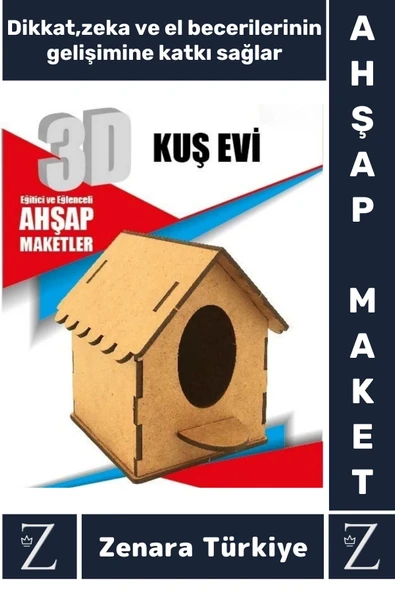 Premium Görsel Zeka El Becerisi Geliştirici Boyanabilir Puzzle Oyun Dekoratif Demonte Ahşap 3D Maket