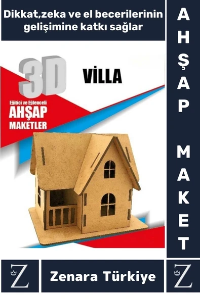 Premium Görsel Zeka El Becerisi Geliştirici Boyanabilir Puzzle Oyun Dekoratif Demonte Ahşap 3D Maket