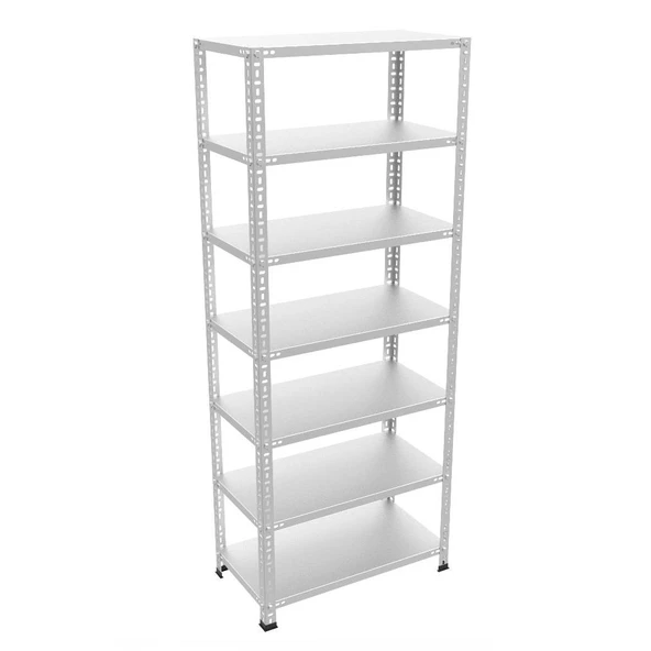 7 Katlı Galvaniz Çelik Raf - Depo, Arşiv, Kiler, Dosya, Market Rafı  31x60 cm 250 cm 1.00 mm - 2