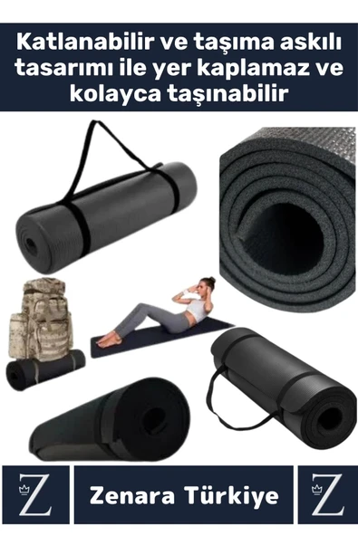 Özel Üretim Kompakt Taşıma Askılı Çift Taraflı Su Geçirmez Kamp Uyku Minder Yoga Pilates Matı 6,5 Mm - 2