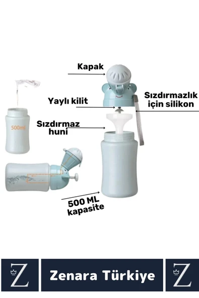 Premium Sağlıklı PP Malzeme +2 Yaş Taşıma İpli Tuvalet Eğitim Çocuk Lazımlık Sızdırmaz Pisuvar - 2