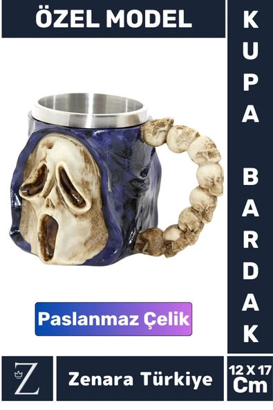 Premium Dekoratif Hediyelik Genç Yetişkin Eğlenceli Tasarım Figür Paslanmaz Çelik Kupa Bardak