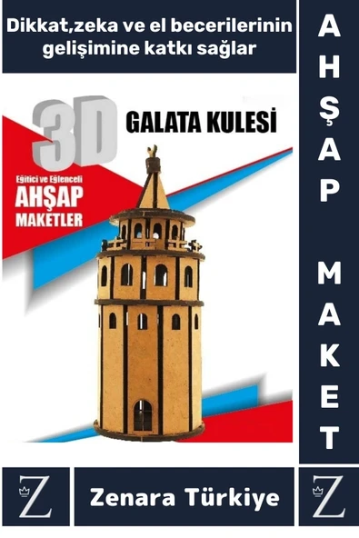 Premium Görsel Zeka El Becerisi Geliştirici Boyanabilir Puzzle Oyun Dekoratif Demonte Ahşap 3D Maket