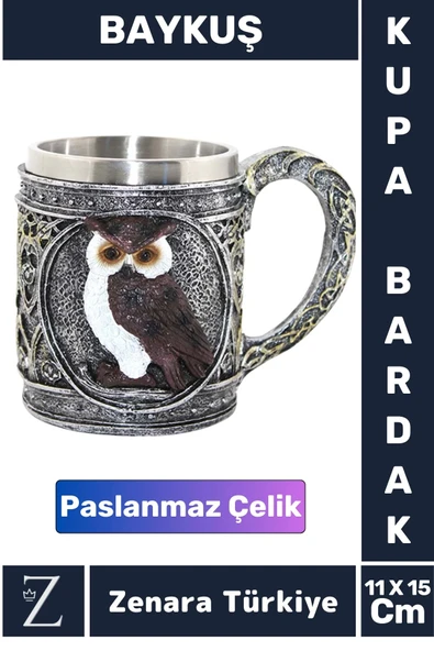Premium Dekoratif Hediyelik Genç Yetişkin Eğlenceli Tasarım Figür Paslanmaz Çelik Kupa Bardak