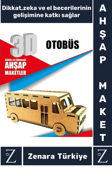 Premium Görsel Zeka El Becerisi Geliştirici Boyanabilir Puzzle Oyun Dekoratif Demonte Ahşap 3D Maket