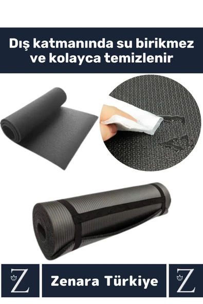 Özel Üretim Kompakt Taşıma Askılı Çift Taraflı Su Geçirmez Kamp Uyku Minder Yoga Pilates Matı 6,5 Mm - 3
