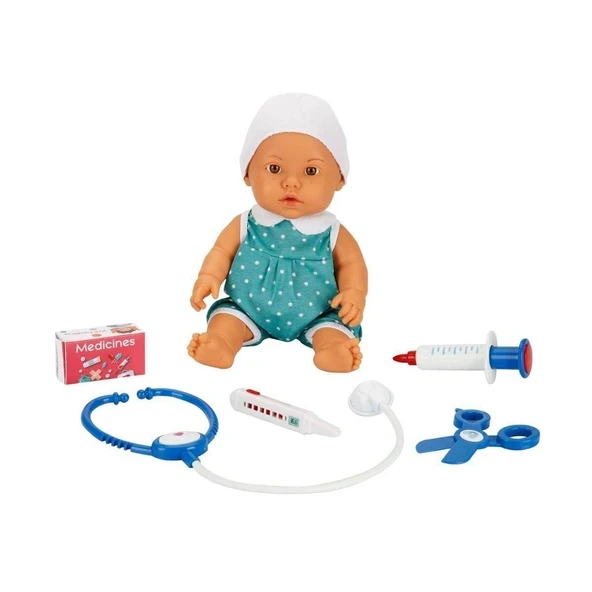 Bebelou Doktor Zamanı Sesli Bebek Seti 35 cm - 3