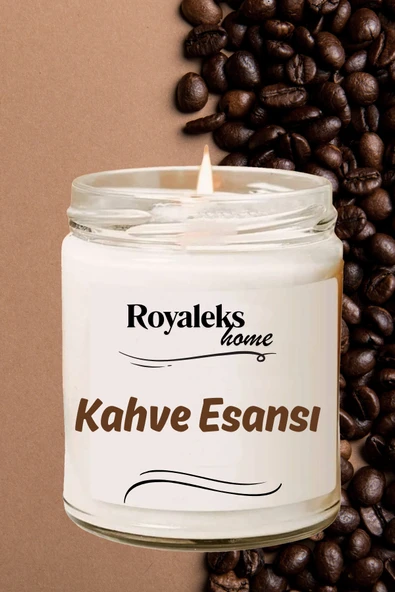 Doğal Özel Seri Kokulu Dekoratif Kavanoz Mum 210 cc - Kahve Kokusu Esansı - RYL - 3