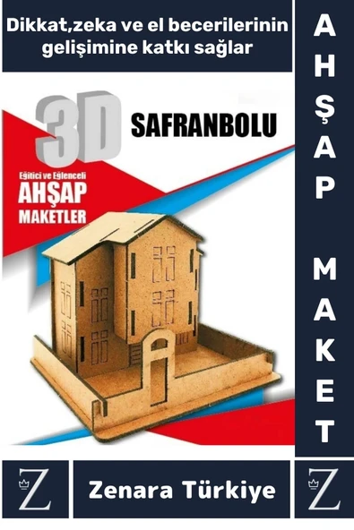 Premium Görsel Zeka El Becerisi Geliştirici Boyanabilir Puzzle Oyun Dekoratif Demonte Ahşap 3D Maket
