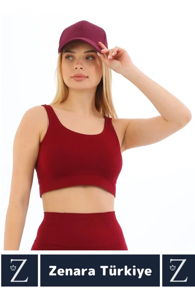 Yüksek Kaliteli Göğüs Toparlayan Sarkma Önleyen Gündelik Spor Kullanım Kalın Askılı Crop Büstiyer - 2
