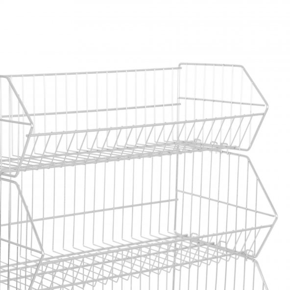 Rafburada® 4 Katlı Aksiyon Sepet.Tekerli Tel Stand.Tel Havuz Sepet - 3