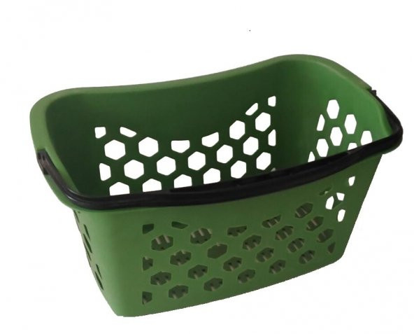 Rafburada® 25 lt Taşıma Kapasiteli Plastik Alışveriş El Sepeti  Yeşil