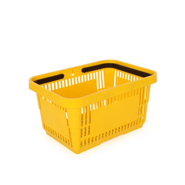 22 Lt Plastik Alışveriş Sepeti - Market El Sepeti  Sarı