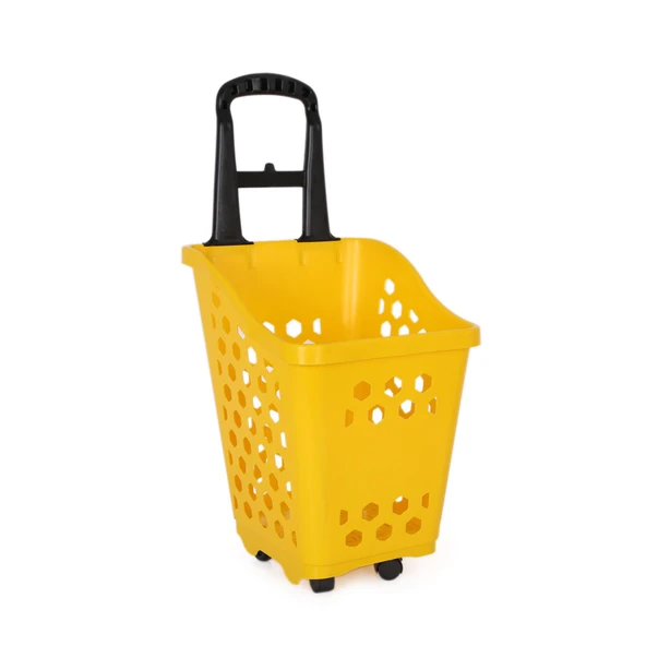 40 Lt Tekerlekli Plastik Alışveriş Sepeti - Market Sepeti  Sarı